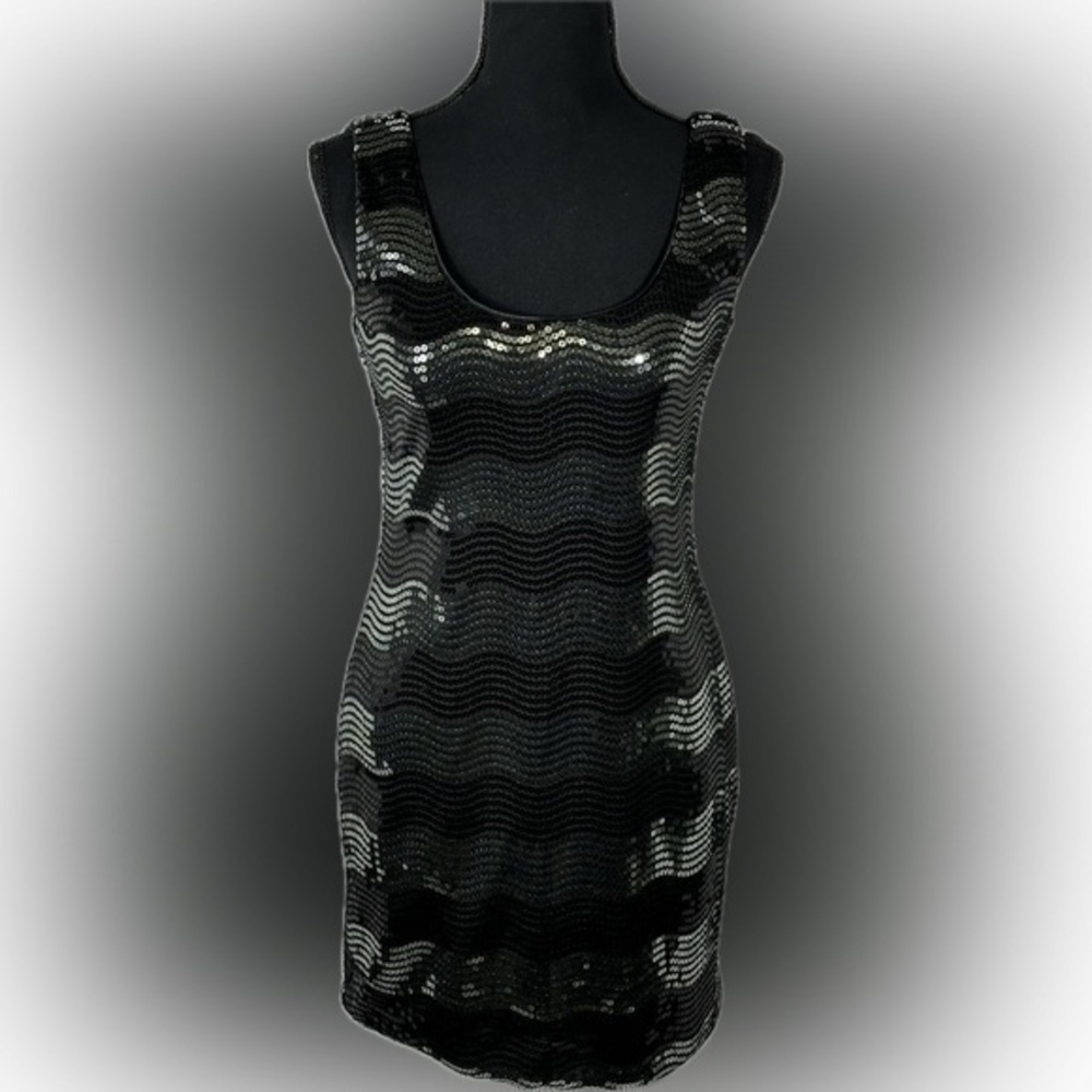 Charlotte Russe Sequins Black Dress Small.